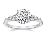 Load image into Gallery viewer, Ringsmaker 2Ct 925 Sterling Silver Rings Women Round Cut 3-Stone Cubic Zirconia CZ Engagement Bands