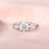 Load image into Gallery viewer, Ringsmaker 2Ct 925 Sterling Silver Rings Women Round Cut 3-Stone Cubic Zirconia CZ Engagement Bands