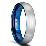 Load image into Gallery viewer, 6mm Brushed Simple Silver Blue Color Titanium Band Men Women Wedding Engagement Rings Fashion Jewelry Anniversary Gifts