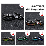 Load image into Gallery viewer, Ringsmaker 6mm EKG Heartbeat Black Tungsten Ring Men Women Color Changing Latest Design Tungsten Ring For Couple