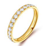 Load image into Gallery viewer, Ringsmaker 3mm Gold Women Titanium Ring Cubic Zirconia Engagement Wedding Bands