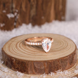 Load image into Gallery viewer, Ringsmaker Rose Gold 2Ct 925 Sterling Silver Rings Pear Cut Cubic Zirconia CZ Teardrop Women Engagement Bands