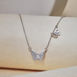 Load image into Gallery viewer, Fashion Marquise Cut Cubic Zirconia Necklaces Delicate 925 Sterling Silver Butterfly Pendant Necklace for Women Jewelry Gift