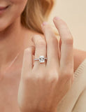 Load image into Gallery viewer, Women 3CT 925 Sterling Silver 14K Gold Plated Engagement Rings Radiant Cut Solitaire Cubic Zirconia CZ Wedding Promise Rings