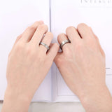 Load image into Gallery viewer, 6mm Brushed Silver Black Titanium Ring Men Women Wedding Engagement Band Fashion Jewelry Anniversary Gifts