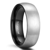 Load image into Gallery viewer, 8mm Brushed Silver Black Titanium Ring Men Women Wedding Engagement Band Fashion Jewelry Anniversary Gifts