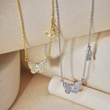 Load image into Gallery viewer, Fashion Marquise Cut Cubic Zirconia Necklaces Delicate 925 Sterling Silver Butterfly Pendant Necklace for Women Jewelry Gift