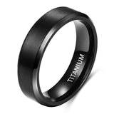Load image into Gallery viewer, Fashion Jewelry 6mm Titanium Ring Men Women Black Matte Wedding Engagement Band Brushed Unisex Couple Rings