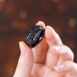 Load image into Gallery viewer, Ringsmaker 8mm Black Tungsten Ring Mechanical Seal Inlay Men Rings