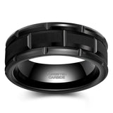 Load image into Gallery viewer, Ringsmaker 8mm Black Tungsten Ring Mechanical Seal Inlay Men Rings