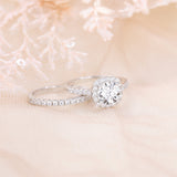 Load image into Gallery viewer, 1.5 ct Round Cut Moissanite 925 Sterling Silver Bridal Set