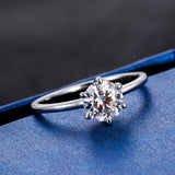 Load image into Gallery viewer, Real 1ct Round Cut Moissanite S925 Sterling Silver Engagement Rings For Women With Certificate