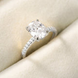 Load image into Gallery viewer, 3.5CT 925 Silver Engagement Oval Cut Moissanite Ring
