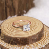 Load image into Gallery viewer, 3ct Princess Cut Solitaire Moissanite Engagement Ring