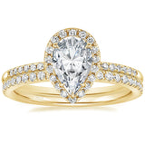 Load image into Gallery viewer, 3 ct Pear Cut 925 Sterling Silver Moissanite Bridal Set