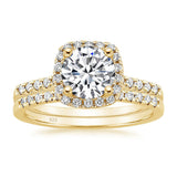 Load image into Gallery viewer, 1.5 ct Round Cut Moissanite 925 Sterling Silver Bridal Set
