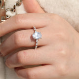 Load image into Gallery viewer, 925 Silver 3.5 Ct Oval Cut Moissanite Engagement Ring