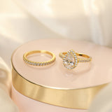 Load image into Gallery viewer, 3 ct Pear Cut 925 Sterling Silver Moissanite Bridal Set