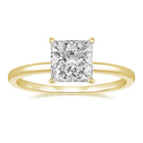 Load image into Gallery viewer, 3ct Princess Cut Solitaire Moissanite Engagement Ring