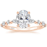 Load image into Gallery viewer, Ringsmaker Rose Gold 925 Sterling Silver Ring Oval Cut Cubic Zirconia Women Engagement Rings