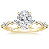Load image into Gallery viewer, Ringsmaker 14K Gold Plated 925 Sterling Silver Ring Oval Cut Cubic Zirconia Women Engagement Rings