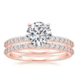 Load image into Gallery viewer, Ringsmaker 1.25 Ct 925 Sterling Silver Bridal Ring Sets Round CZ Women Rose Gold Engagement Wedding Bands
