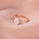 Load image into Gallery viewer, Ringsmaker Rose Gold 2Ct 925 Sterling Silver Rings Pear Cut Cubic Zirconia CZ Teardrop Women Engagement Bands