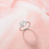 Load image into Gallery viewer, Ringsmaker 3Ct 925 Sterling Silver Rings 3-Stone Princess Square Cut Cubic Zirconia CZ Women Engagement Bands