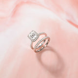 Load image into Gallery viewer, Ringsmaker 2Ct 925 Sterling Silver Bridal Ring Sets Emerald Cut CZ Women Vintage Engagement Rings
