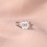 Load image into Gallery viewer, Ringsmaker 3Ct 925 Sterling Silver Rings 3-Stone Emerald Cut Cubic Zirconia CZ Women Engagement Ring