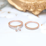 Load image into Gallery viewer, Ringsmaker 1.25 Ct 925 Sterling Silver Bridal Ring Sets Round CZ Women Rose Gold Engagement Wedding Bands