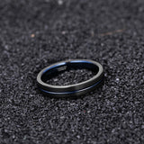 Load image into Gallery viewer, Ringsmaker 4mm Wedding Band Tungsten Carbide Rings Men Women Blue Groove Matte Finish Ring