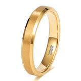 Load image into Gallery viewer, Ringsmaker 4mm 24K Gold Plated Tungsten Rings For Men Brushed Wedding Bands