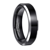 Load image into Gallery viewer, Ringsmaker 6mm Mens Tungsten Carbide Ring Black High Polished Engagement Wedding Bands