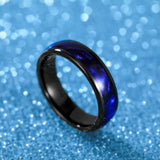 Load image into Gallery viewer, Ringsmaker 6mm Tungsten Carbide Rings Men Women Blue Crushed Shell Domed High Polished Wedding Bands