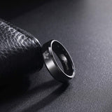 Load image into Gallery viewer, Ringsmaker 6mm Black “His Queen” Printed Engravable Couple Wedding Bands Crown Tungsten Carbide Rings