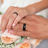 Load image into Gallery viewer, Ringsmaker 6mm Black “His Queen” Printed Engravable Couple Wedding Bands Crown Tungsten Carbide Rings