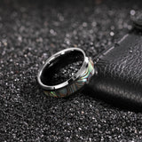 Load image into Gallery viewer, Ringsmaker 8mm Abalone Shell Inlay Tungsten Carbide Ring Man Polished Finish Mens Wedding Bands