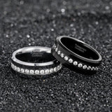 Load image into Gallery viewer, Ringsmaker 8mm Men Black Zircon Inlay Tungsten Ring Engagement Wedding Bands High Polished