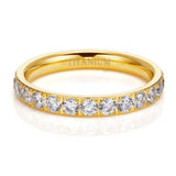Load image into Gallery viewer, Ringsmaker 3mm Gold Women Titanium Ring Cubic Zirconia Engagement Wedding Bands