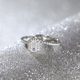 Load image into Gallery viewer, Ringsmaker 2Ct 925 Sterling Silver Bridal Ring Sets Emerald Cut CZ Women Vintage Engagement Rings