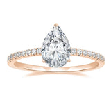 Load image into Gallery viewer, Ringsmaker Rose Gold 2Ct 925 Sterling Silver Rings Pear Cut Cubic Zirconia CZ Teardrop Women Engagement Bands