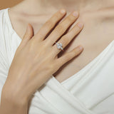Load image into Gallery viewer, Ringsmaker 925 Sterling Silver Ring 3Ct Zircon 3-Stone Oval Cut Women Engagement Bands