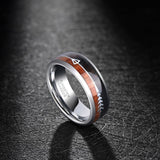 Load image into Gallery viewer, Ringsmaker 8mm Inlay Men Rings Vikings Hunting Bands Koa Zebra Wood Deer Antler Arrow Tungsten Rings